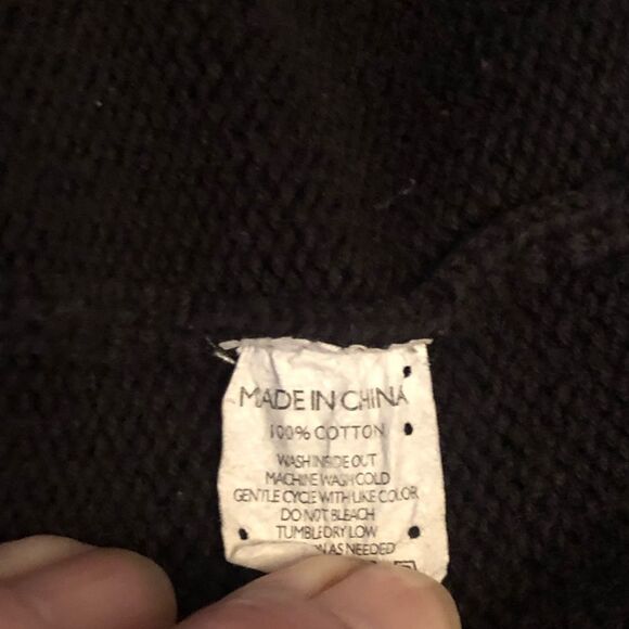 Vintage 90’s Authentic ROCAWEAR Black Preppy Shawl Collar Tight Knit Cardigan XL - Picture 12 of 14